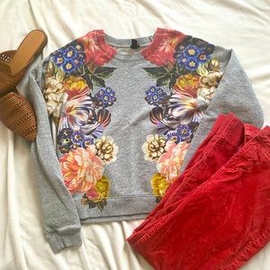 J Crew floral pullover